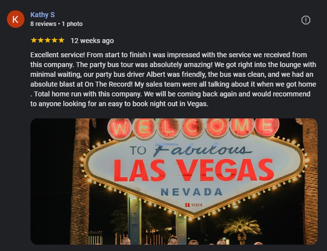 5 star Google review GXP Tours